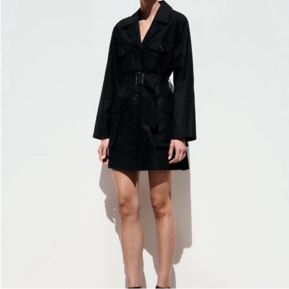 NEW WITH TAGS ZARA COLLECTION BELTED LINEN BLEND JACKET dress wrap dress - Picture 5 of 12